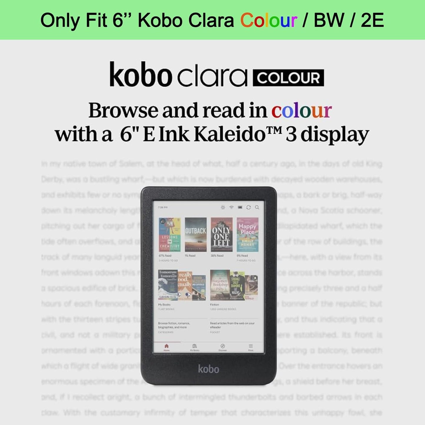 Caweet Screen Protector for 6" Kobo Clara Colour | BW | 2E, Anti-Glare Premium PET Full-Coverage Matte Protective Film, 3 Pack