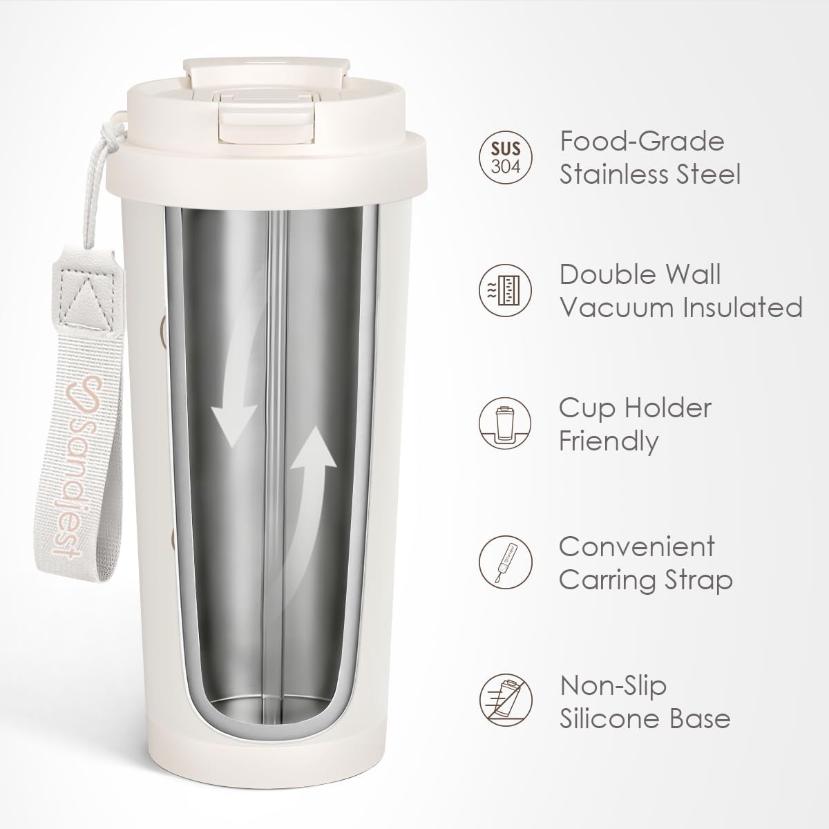 SANDJEST Book Lover Stainless Steel 2-in-1 Lid Coffee Tumbler 18 oz, Just One More Chapter Insulated Travel Mug Gift for Women Girls Friends Bookworm, Gift Idea for Birthday Christmas