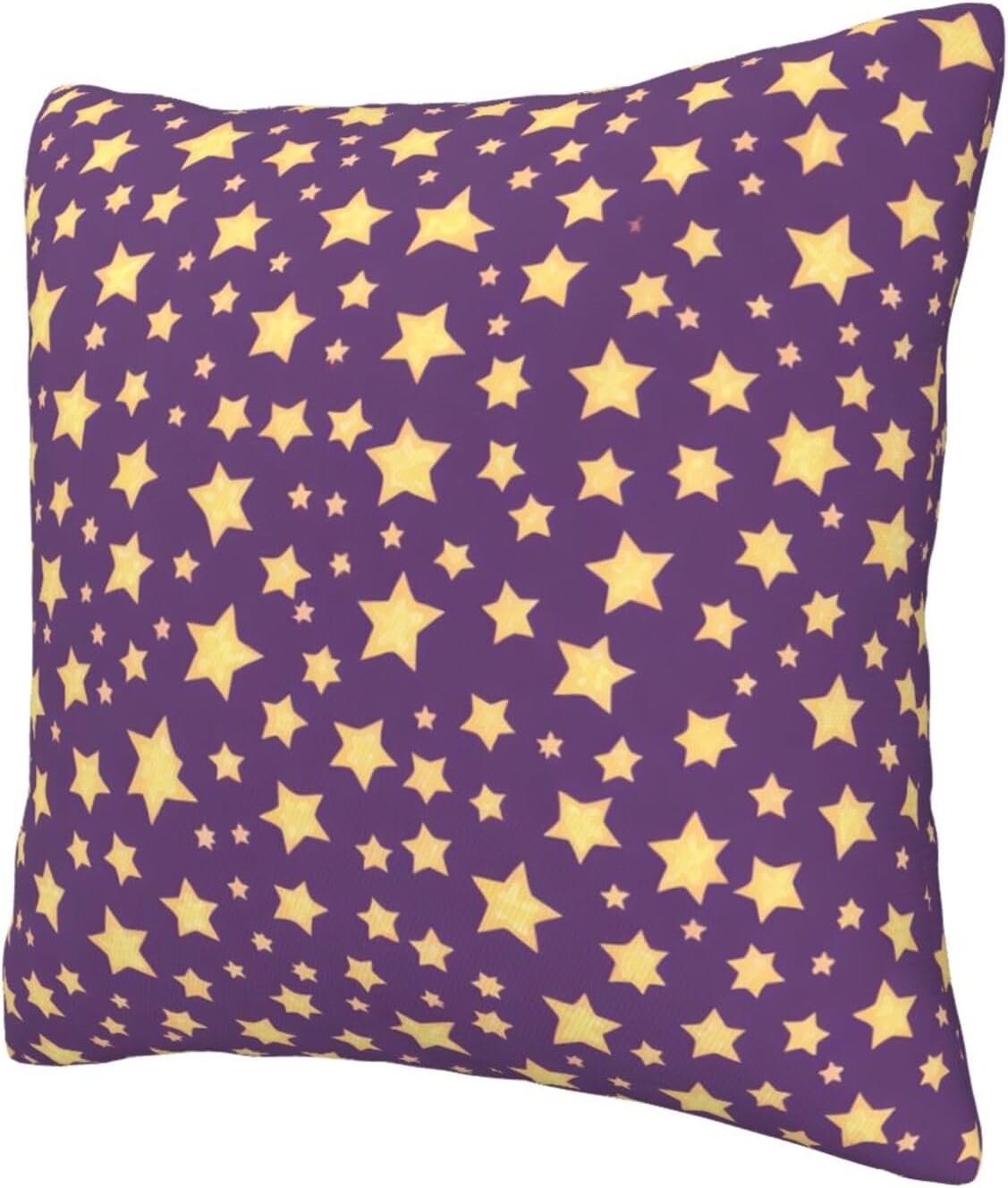 All-Season Square Pillow Covers 18"X18", Yellow Stars, Decorative Throw Pillow Covers for Sofa Bed Couch, Hidden Zipper Cushion Cover, Square Lumbar & Accent Pillowcases for Home Decor