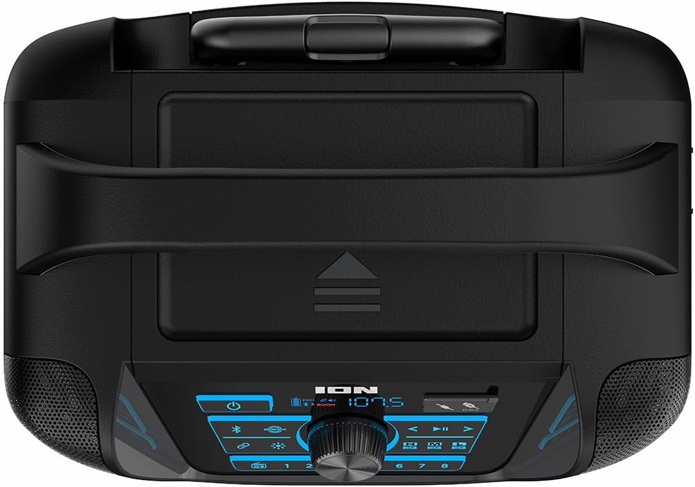 ION Sport 320-200 Watt Outdoor Bluetooth Party Speaker with Rechargeable Battery, FM Radio, Lights, USB Charging, App, Omni-Directional Sound