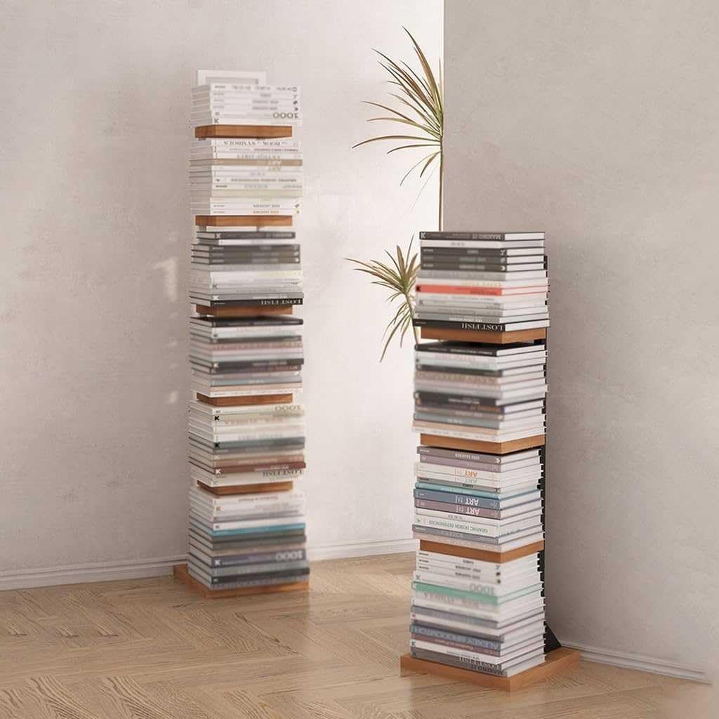 Invisible Corner Bookshelf, Freestanding 4/6 Tier Vertical Shelf for Home Office, Living Room & Bedroom - Modern Stylish Storage for Books & Decor, Space-Saving Solution
