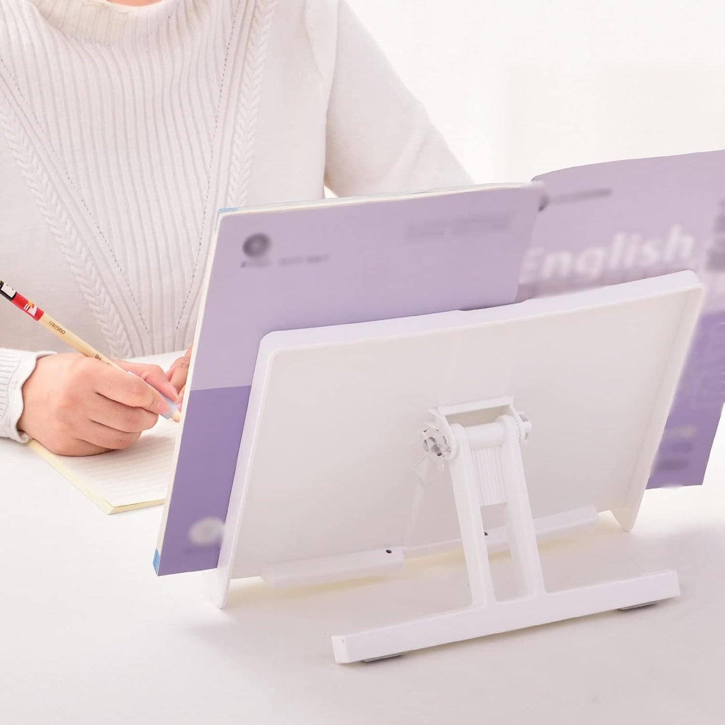 Book Stands and Holders for Reading 11 x 8 inch Book Stand, Adjustable Bookstand Holder Tray, Portable Study and Work Accessories, Reading Desk Textbooks Tablet Stands for Kitchen and Office (Blue )
