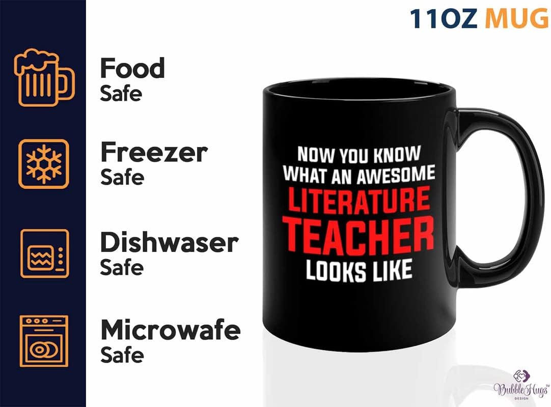 Subject Teacher Coffee Mug 11oz Black - literature teacher looks - Reading Teacher English Classroom Metaphors Literal Books Lover Language Grammar