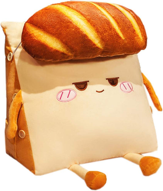 Cartoon Bread Triangular Wedge Pillow Bed Sofa Reading Backrest Cushion Washable Bed Rest Pillow Adjustable Back Wedge Cushion Pillow (Shy, 45×42×25cm)