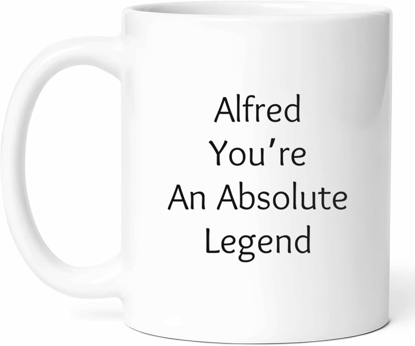 Alfred Legend Mug - Story Coffee Cup - Literary Figure Funny Gift From Family - Tale Tea Mugs - Cups - 11 Oz Ceramic Gifts For Book Lovers, Birthday, Him, Her, Christmas, Reading Day, History