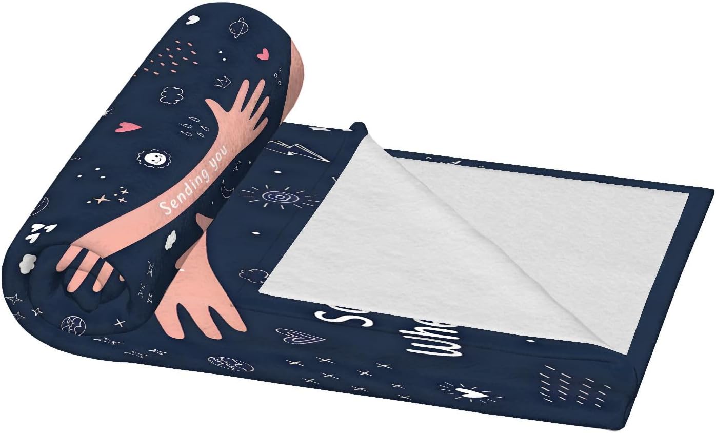 Sending You A Big Hug So Its There When You Need It Blanket Soft Cozy Throw Comfort Blanket Thoughtful Gift for Friends Family Sympathy Encouragement Recovery