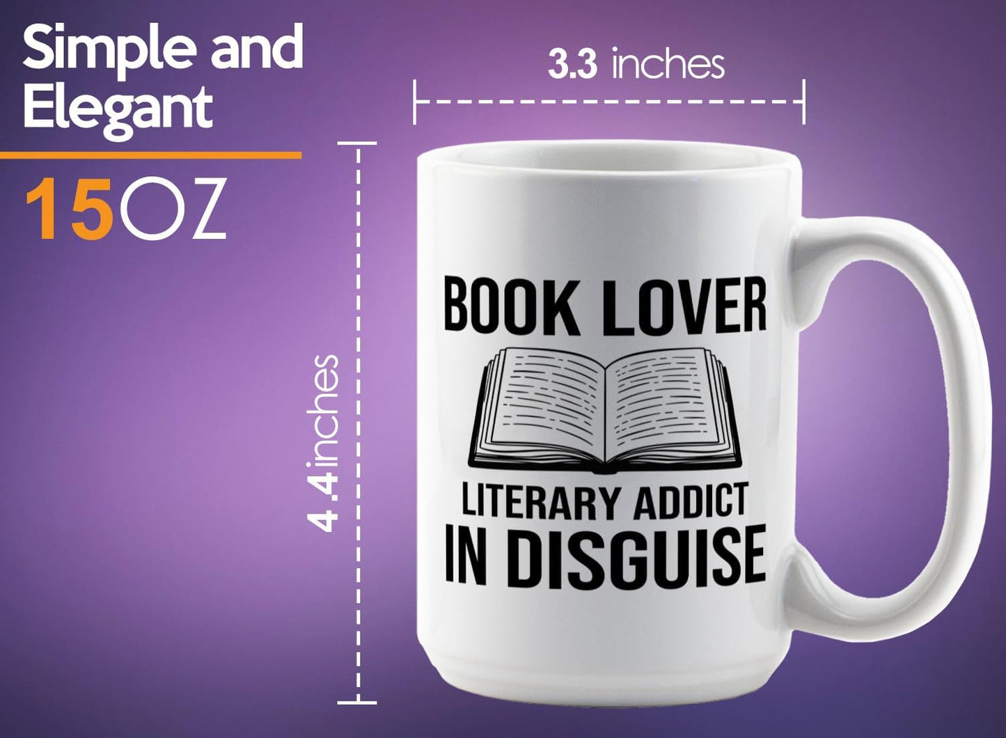 Book Lover Coffee Mug 15oz White -Book Lover Literary - Bookworm Literature Library Book Lover Reader Booked Editor Intellectual Studious