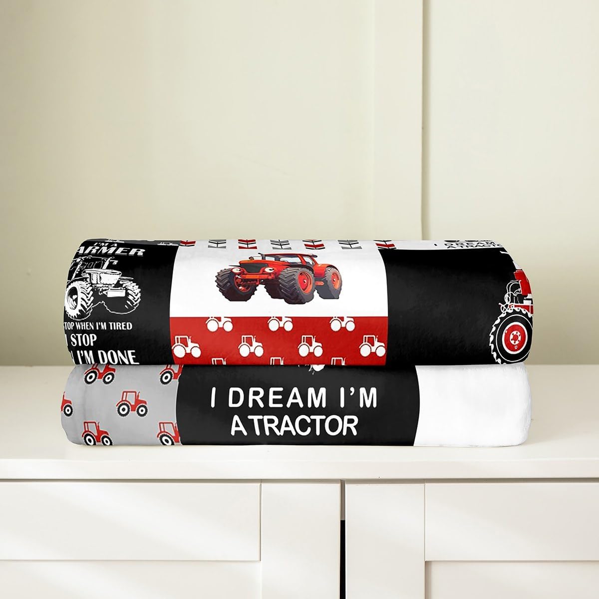 Boys Cartoon Car Flannel Fleece Throw Blanket Kids,Construction Fuzzy Blanket for Girls Women Men,Equipment Trucks Excavator Tractor Red All Season Bed Blanket Plush Blanket Room Decor 40"x50"