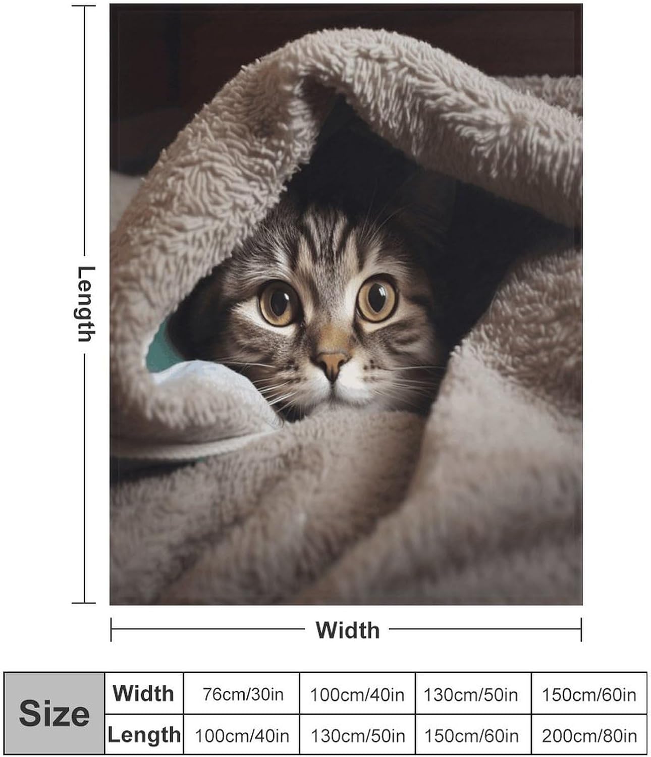 Cat Under Blanket Throw Blanket for Couch Super Soft Warm Lightweight Throw Blankets Cozy Flannel Bed Blanket Cute Decorative Blankets for All Seasons Home Decor Gift 50"*60"（130 * 150cm）