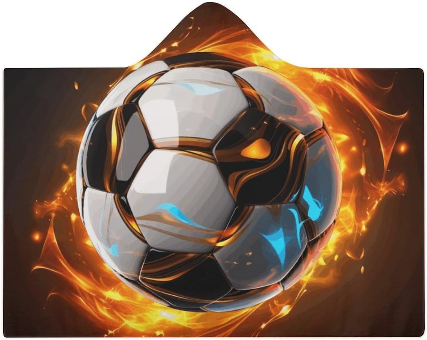 Cool Soccer Ball Wearable Hoodie Blanket for Women Men Fleece Blanket with Hood Oversized Warm Cozy Gifts