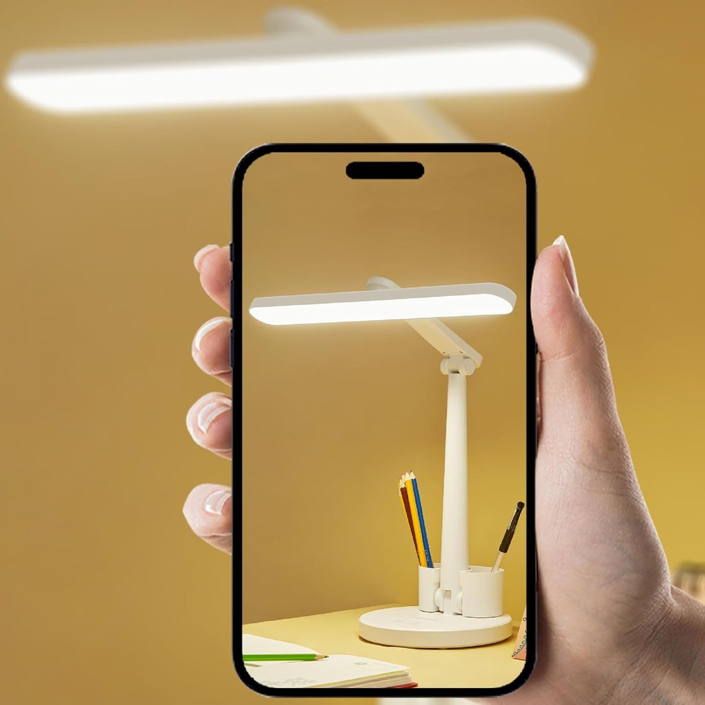 Desk Lamp Adjustable, Long-Lasting Eye-Caring, 3 Brightness Modes Desk Lamp with USB Charging, Reading Desks Lamps with Energy-Saving LED, Home Study Accessory, for Bedroom School Study Working