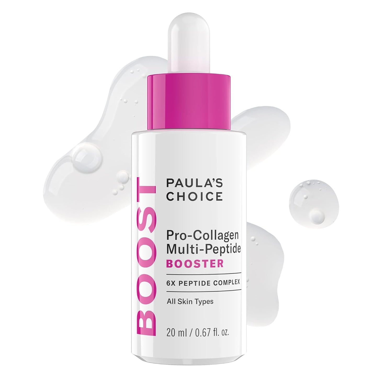 Paula’s Choice Pro-Collagen Multi-Peptide Booster Face Serum for Wrinkles, Serum for Face Supports Collagen Production with Plumping Hyaluronic Acid & Amino Acids, Fragrance-Free, 0.67oz