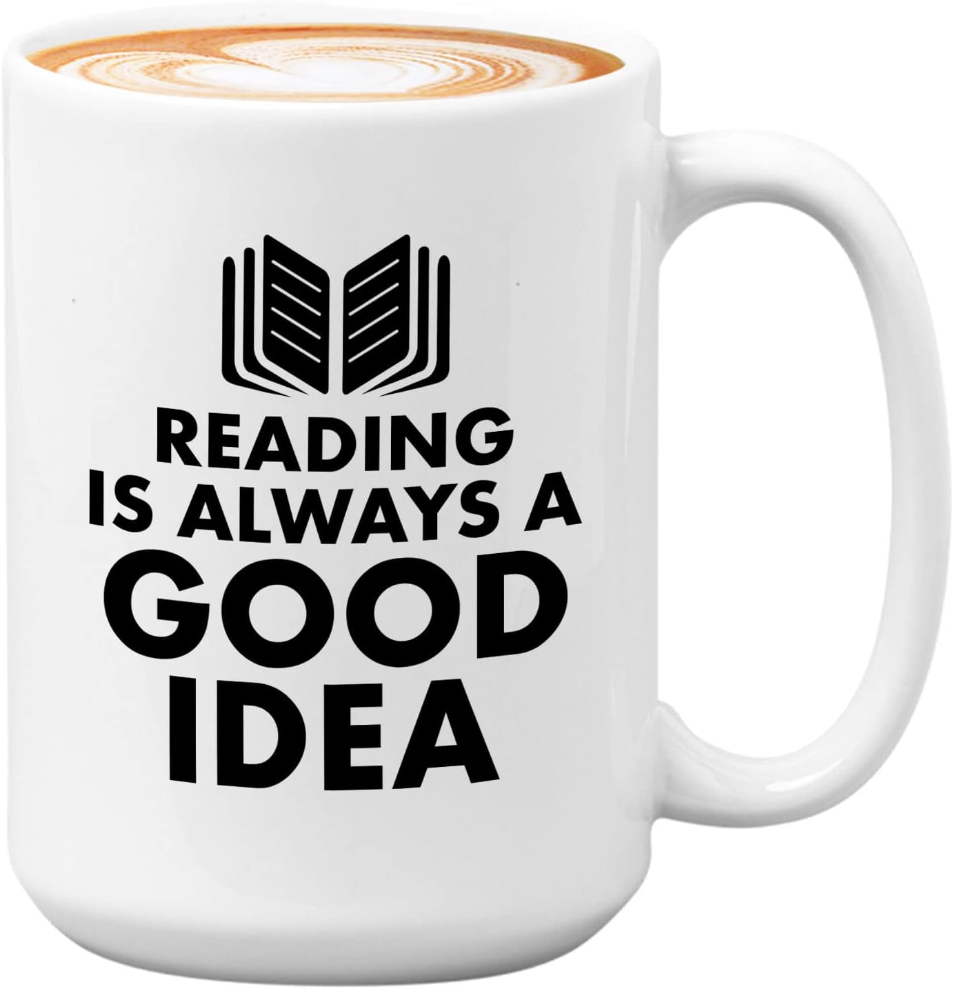 Book Lover Coffee Mug 15oz White - reading is - Literary librarian Literature Bookworm Historian Public Library Curator Bibliophile Bibliolater