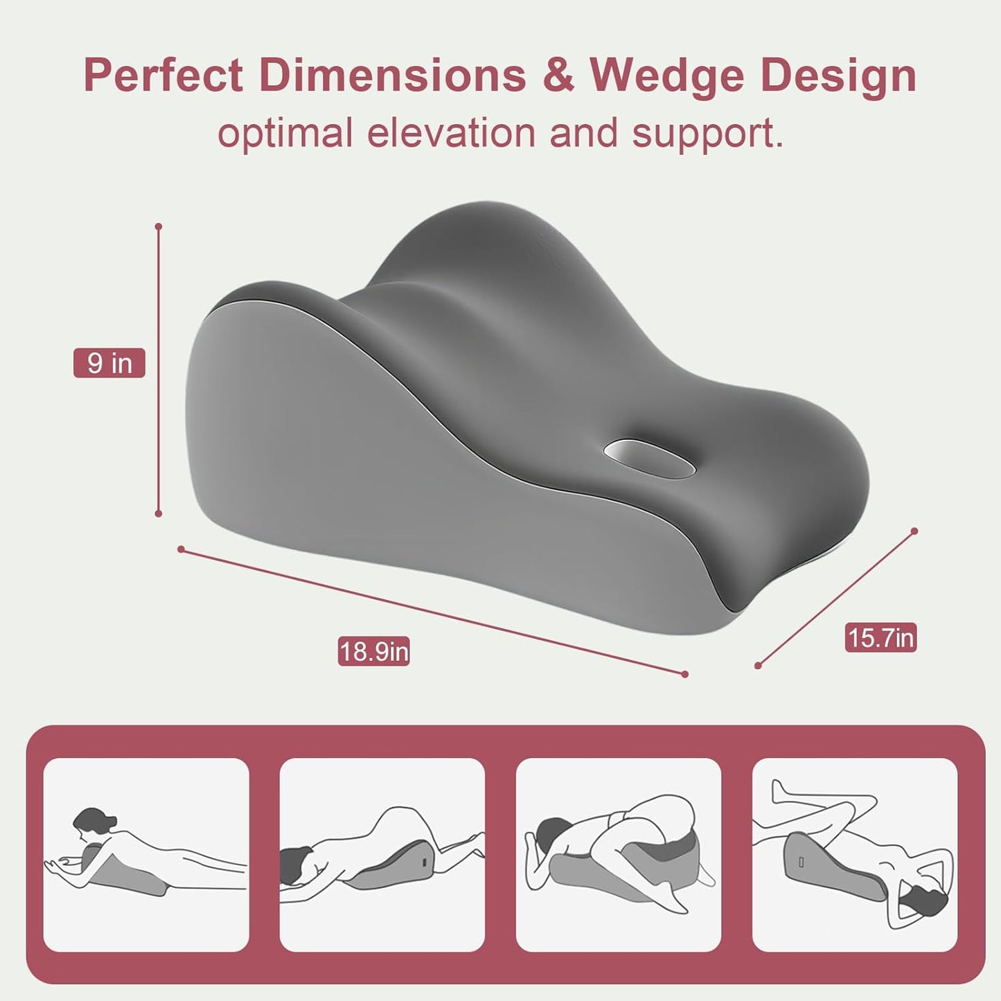 Intimacy Butt Cushion for Couples Pregnant Women Enhanced Supporting Model Furniture Pillow Support Pillowcase Suitable for Home Use, Ideal for Sitting and Lying, Foam Pillow Modern Simple Style Grey