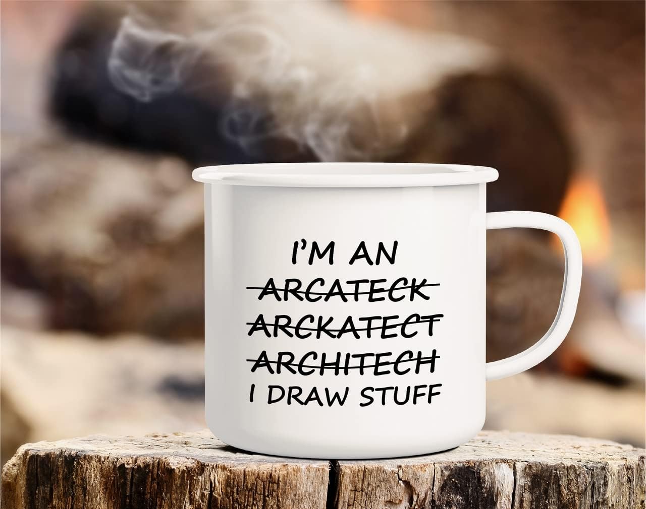 Retreez I'm An Architect I Draw Stuff 16 Oz Enamel Stainless Steel Metal Camping Campfire Coffee Mug - Funny Humor Sarcasm Inspirational birthday gifts for friends, coworkers, siblings, dad or mom