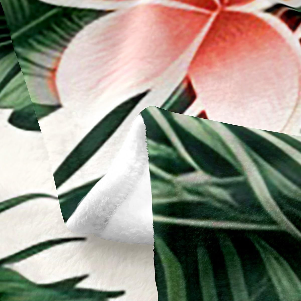 Feelyou Tropical Palm Leaves All Season Bed Blanket Nature Theme Floral Flower Leaf Pattern Flannel Fleece Throw Blanket for Sofa Couch Botanical Leaf Green Fuzzy Blanket Queen 90"x90"