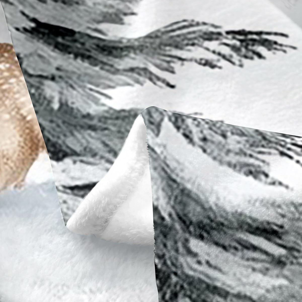 Watercolor Cute Deer Throw Blanket Winter Natural Pine Trees Flannel Blanket for Kids Teens Adults Lovely Wild Animals Rustic Farmhouse Style Bed Blanket for Bedroom Couch 30x40