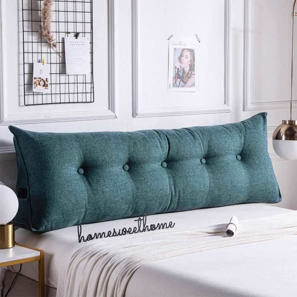 Large Bolster Upholstered Headboard Filled Triangular Soft Wedge Cushion Backrest Positioning Support Reading Pillow Lumbar Pad for Sofa Bed Dorm Office (A 100x20x50cm/39x8x20inch)