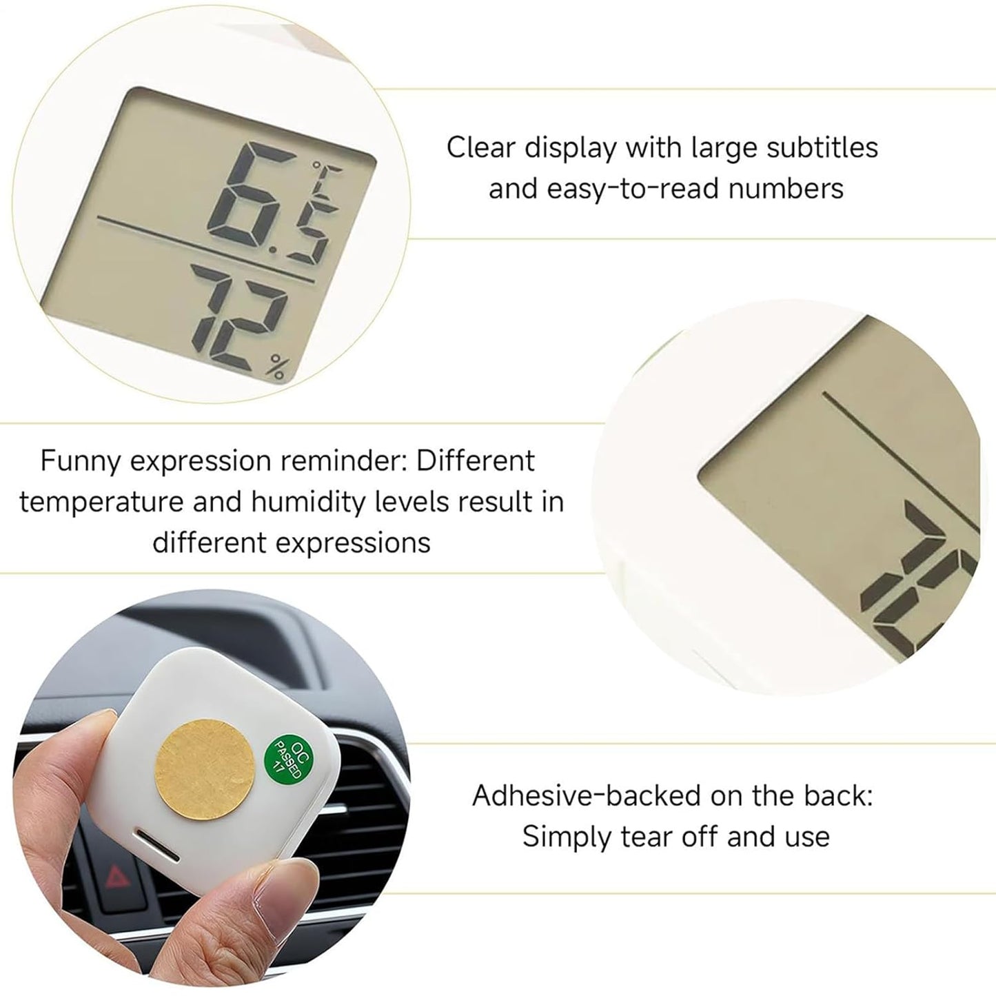 Indoor Humidity Meter, 50g ABS Battery Operated Gauge for Home, Greenhouse, Bedroom, Office, Climate, Weather, Monitoring, Comfort, Nursery, Basements