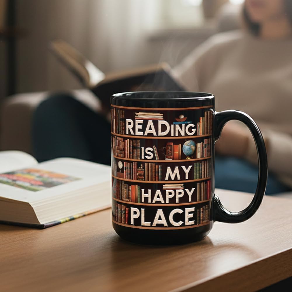 Novelty Books Mug for Book Lovers Women Men, Book Club Reading Writer Bookish Gifts for Bookworm, Library Bookshelf Mug 15oz