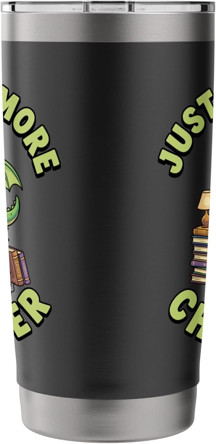 Just “One” More Chapter, Cute Dragon Bookworm Reader Stainless Steel Insulated Tumbler