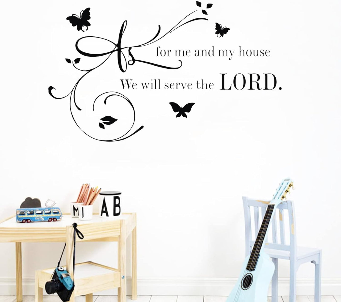 Bible Verse Wall Stickers Decorations for Bedroom Vinyl Decals for Living Room Bathroom Dorm, Inspirational Quotes Christian Scripture Jesus Prayer Religious Home Art Family Decor Sayings Sign-We Will