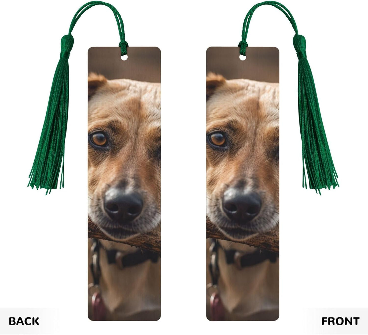 Tree Branch and Dog Bookmarks Gifts for Women Men, Wooden Bookmarks for Book Lovers, Vintage Book Marks Ornaments with Tassel, Unique Personalized Reading Page Markers Dark Green