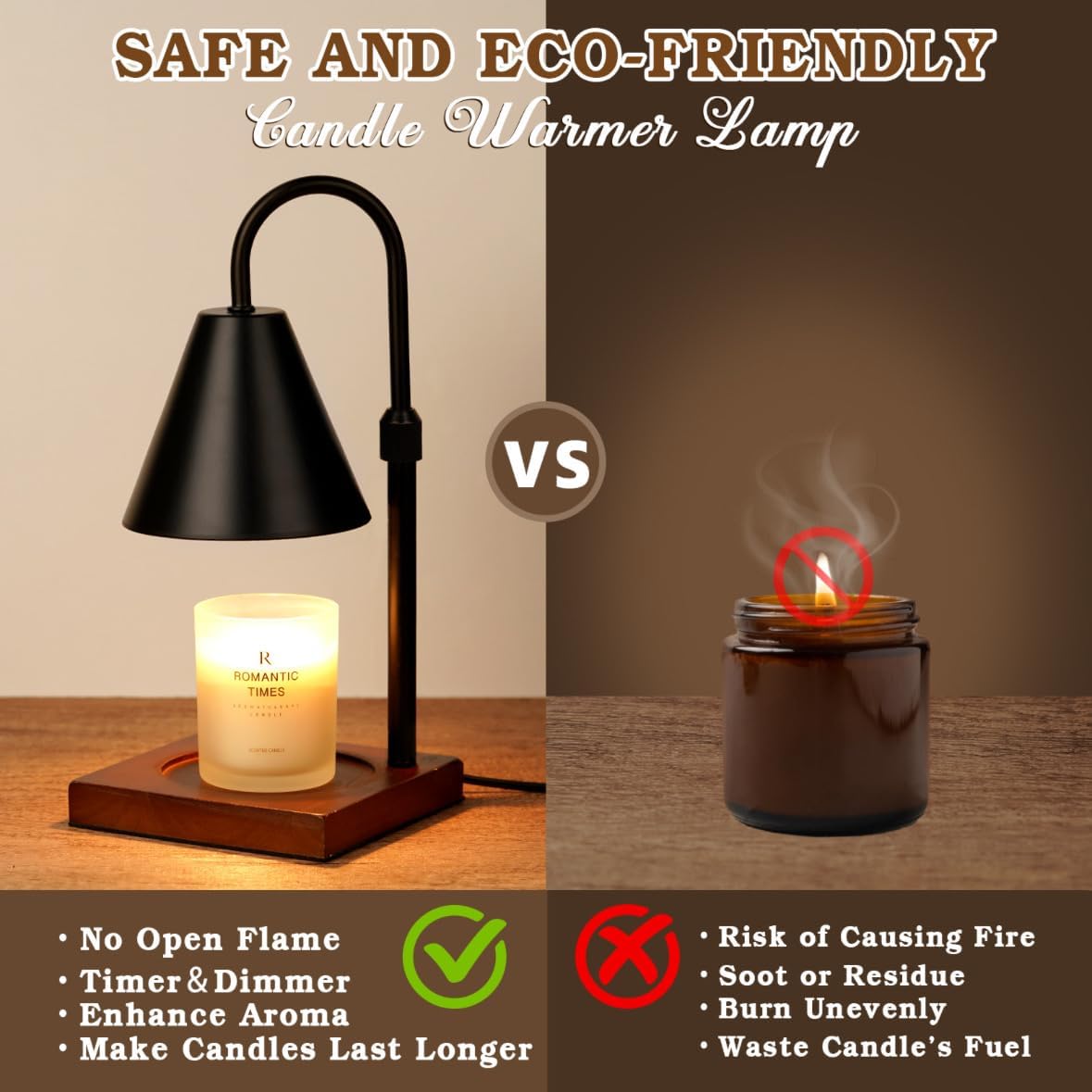 Modern Candle Warmer Lamp with Timer, Dimmable Candle Lamp Warmer, Men for Women Birthday Gifts, Black Candle Warmer, Adjustable Candle Light Warmer, Cozy Living Room Bedroom Home Decor