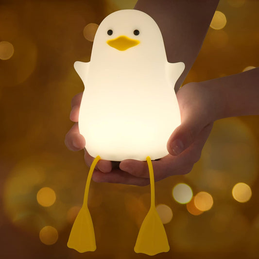 Duck Night Light, Cute Ducks Gifts, Squishy Silicone Animal Night Lamp for Nursery Bedside with Dimmer & Rechargeable, Gifts for Birthday Holiday Valentine's Day Mothers' Day