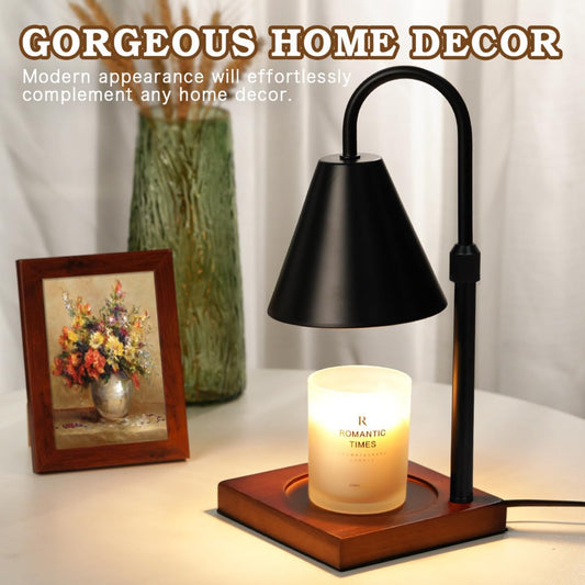 Modern Candle Warmer Lamp with Timer, Dimmable Candle Lamp Warmer, Men for Women Birthday Gifts, Black Candle Warmer, Adjustable Candle Light Warmer, Cozy Living Room Bedroom Home Decor