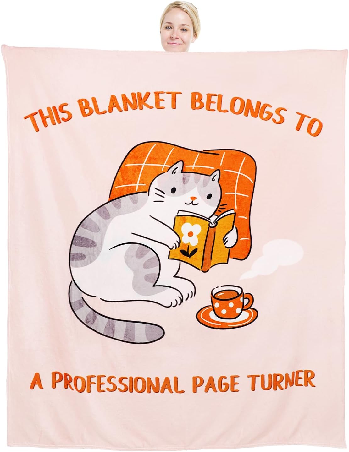 Reading Blanket for Book Lovers Gifts for Reading Lover Women Bookish Presents Soft Fleece Throw Blanket 50"X60"