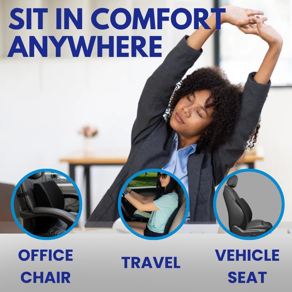 Back-Huggar - Thin - Bucket Seat Style - The Original Lumbar Cushion Black