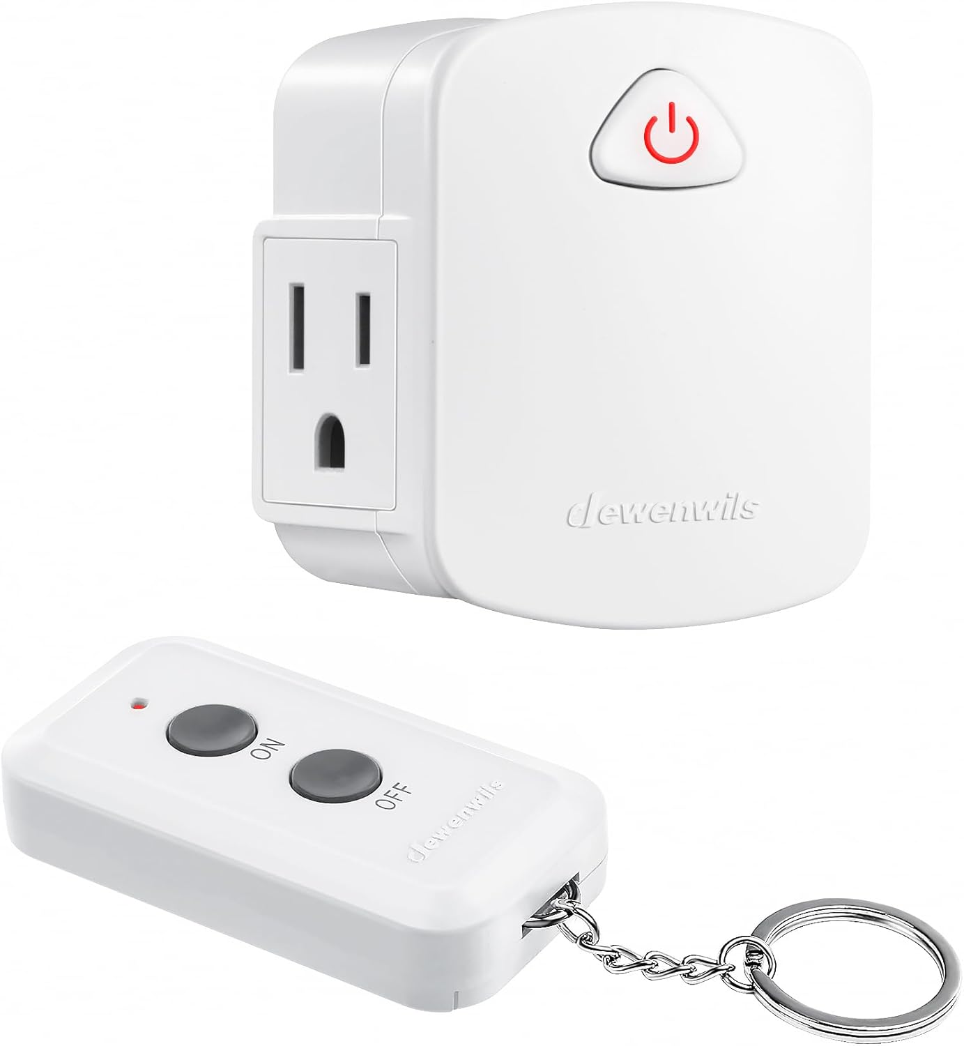 DEWENWILS Remote Control Outlet, Upgraded Version Wireless Remote Light Switch for Lamp, Household Appliances, 15A/1875W, 100 FT Long Range, Compact Side Plug, ETL Listed, White…