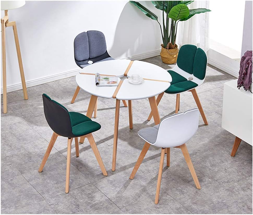 RXBFD Comfortable Chair Assembled Modern Style Dining Chair Mid Century Modern Side Chair, Lounge Plastic Chair with Upholstered, for Kitchen/Dining/Bedroom/Living Room Leisure Chair