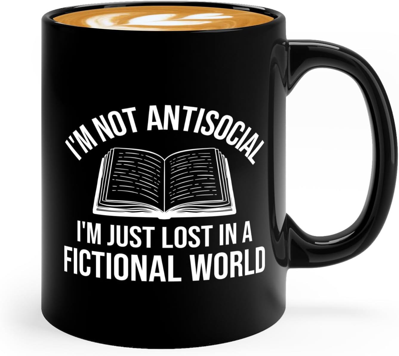 Book Lover Coffee Mug 11oz Black -Im not antisocial - Bookworm Literature Library Book Lover Reader Booked Editor Intellectual Studious