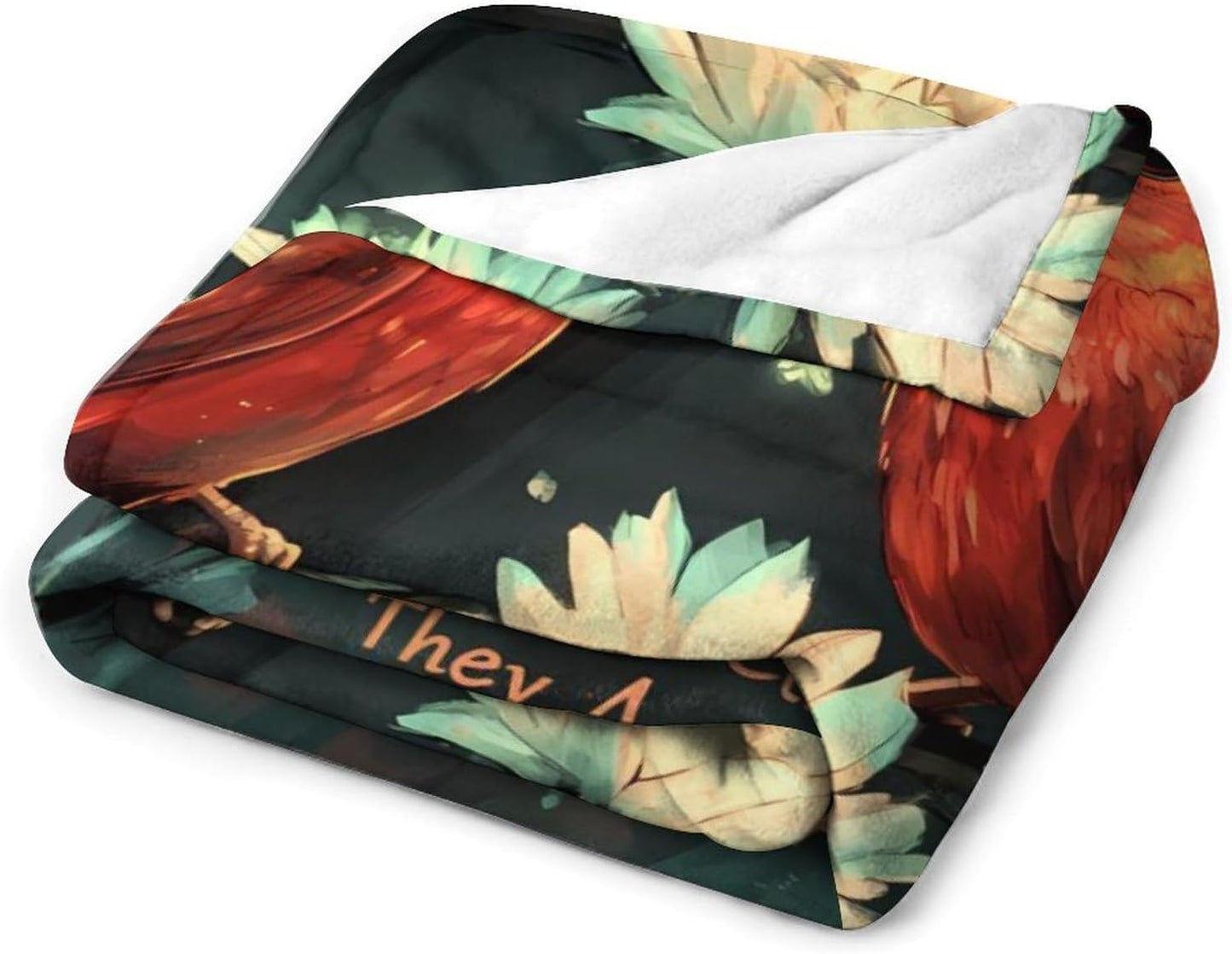 Cardinal Birds Throw Blanket for Couch Bed Plush Cozy Fuzzy Flannel Blanket for All Season 55"x70"