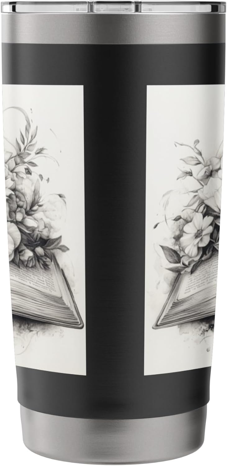 Book Reading Flower Lover Bookworm Tropical Garden Stainless Steel Insulated Tumbler