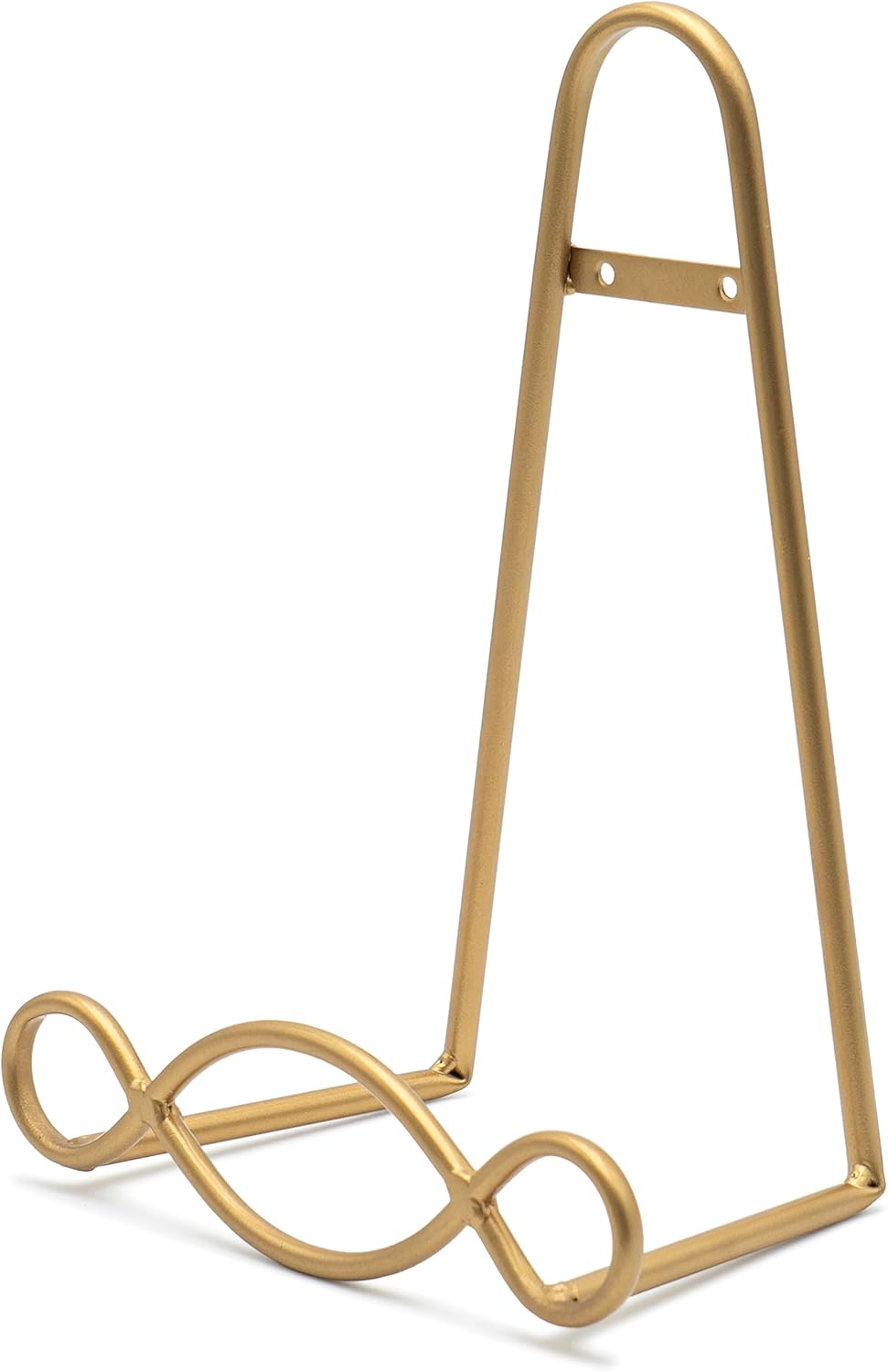 Red Co. Easel Display Rack Stand for Decorative Home Wall, Unique Loop Design, 8" W × 5" D × 11" H, Gold