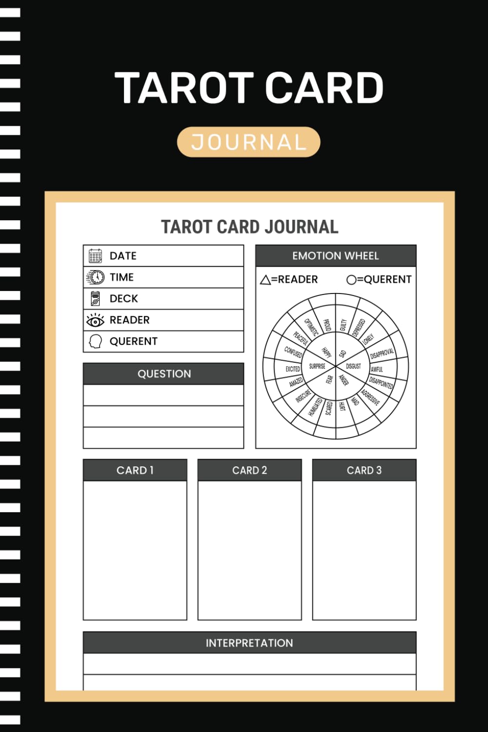 Tarot Card Journal: Daily Reading Tarot Tracker Notebook ( 105 Pages "6x9" Inches )