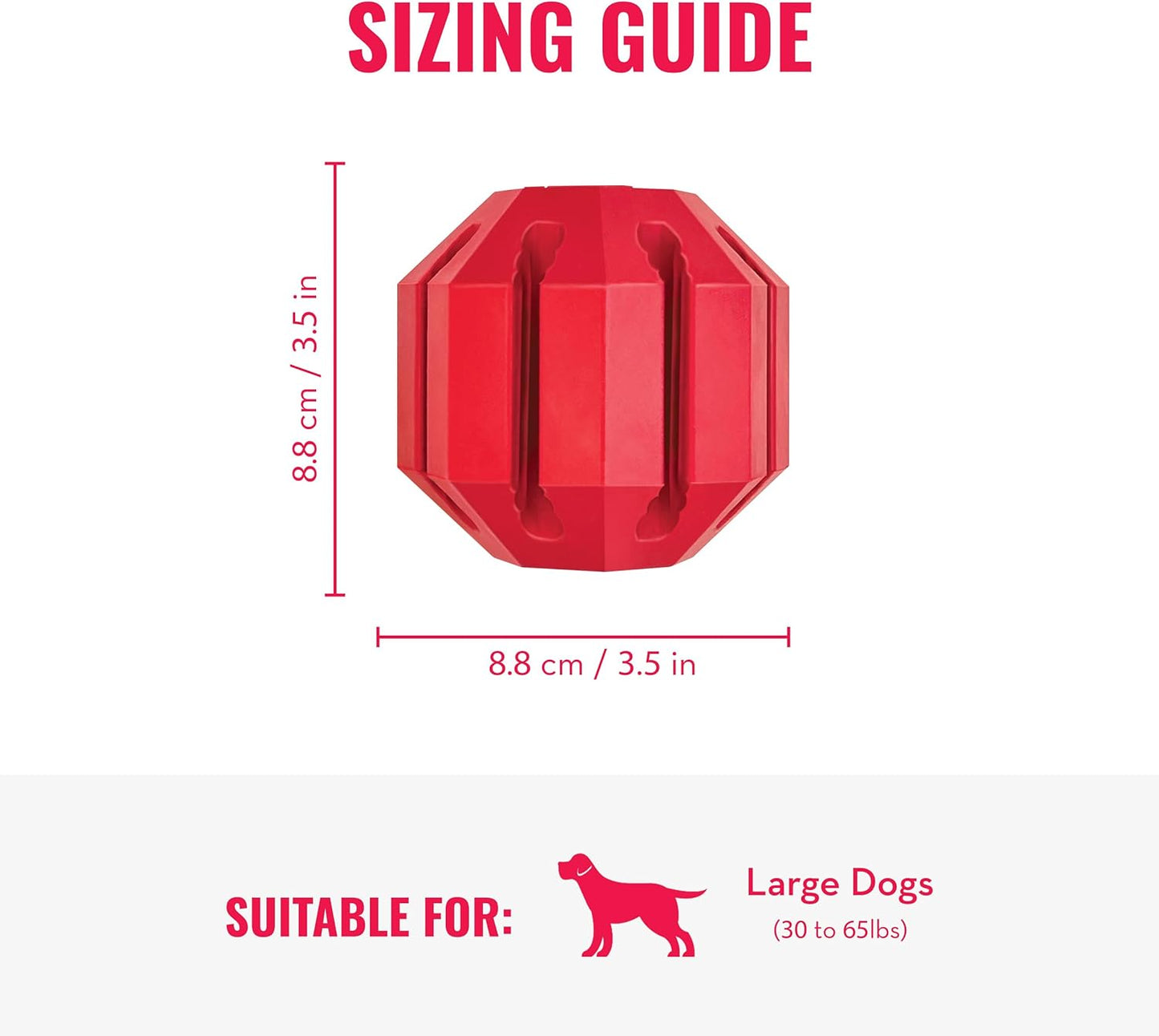 KONG Stuff-A-Ball - Durable, Natural Rubber Chew Toy for Dogs - Dental Health Pet Toy for Chewing & Teeth Cleaning - Stuffable for Treats & Snacks - for Large Dogs (Pack of 2)