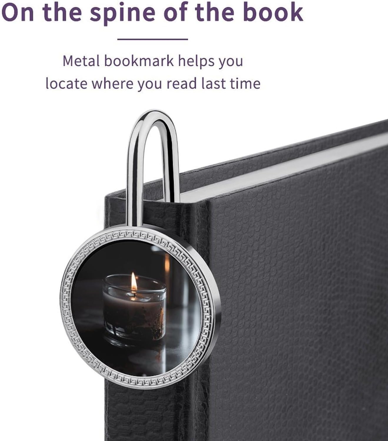 Metal Bookmark with Hanging Charm A Lit Candle Book Mark Book Page Holder for Reading Lovers, Teacher Appreciation Gifts Valentine Mother's Day Christmas Birthday Gift for Women Book Lovers
