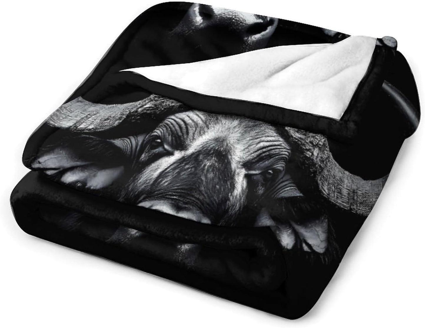 Cape Buffalo Fleece Bed Blankets Soft Throw Blanket Lightweight Plush Home Decor Gifts 40"*50" （100 * 130cm）