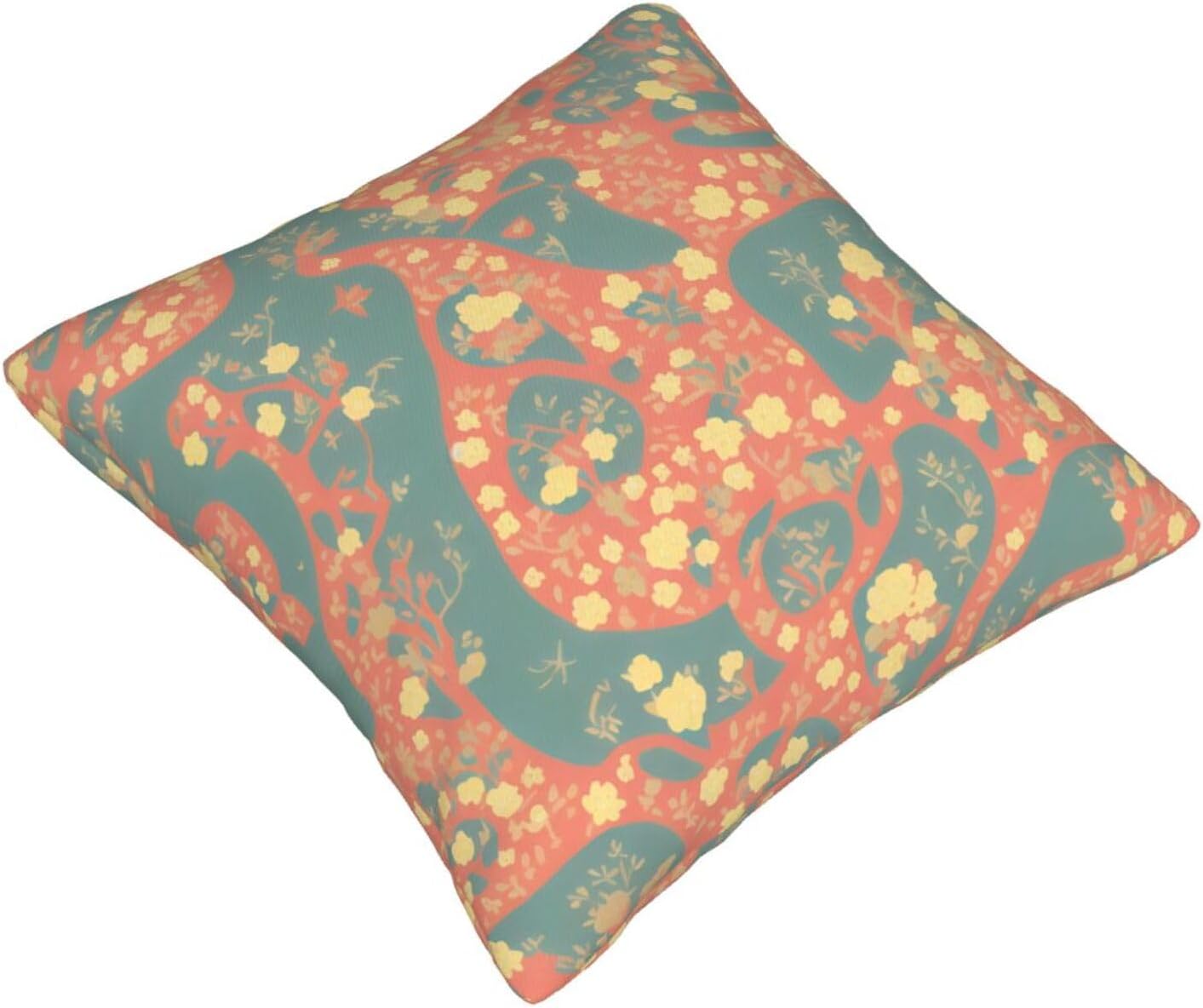 All-Season Square Pillow Covers 18"X18", Yellow, Decorative Throw Pillow Covers for Sofa Bed Couch, Hidden Zipper Cushion Cover, Square Lumbar & Accent Pillowcases for Home Decor