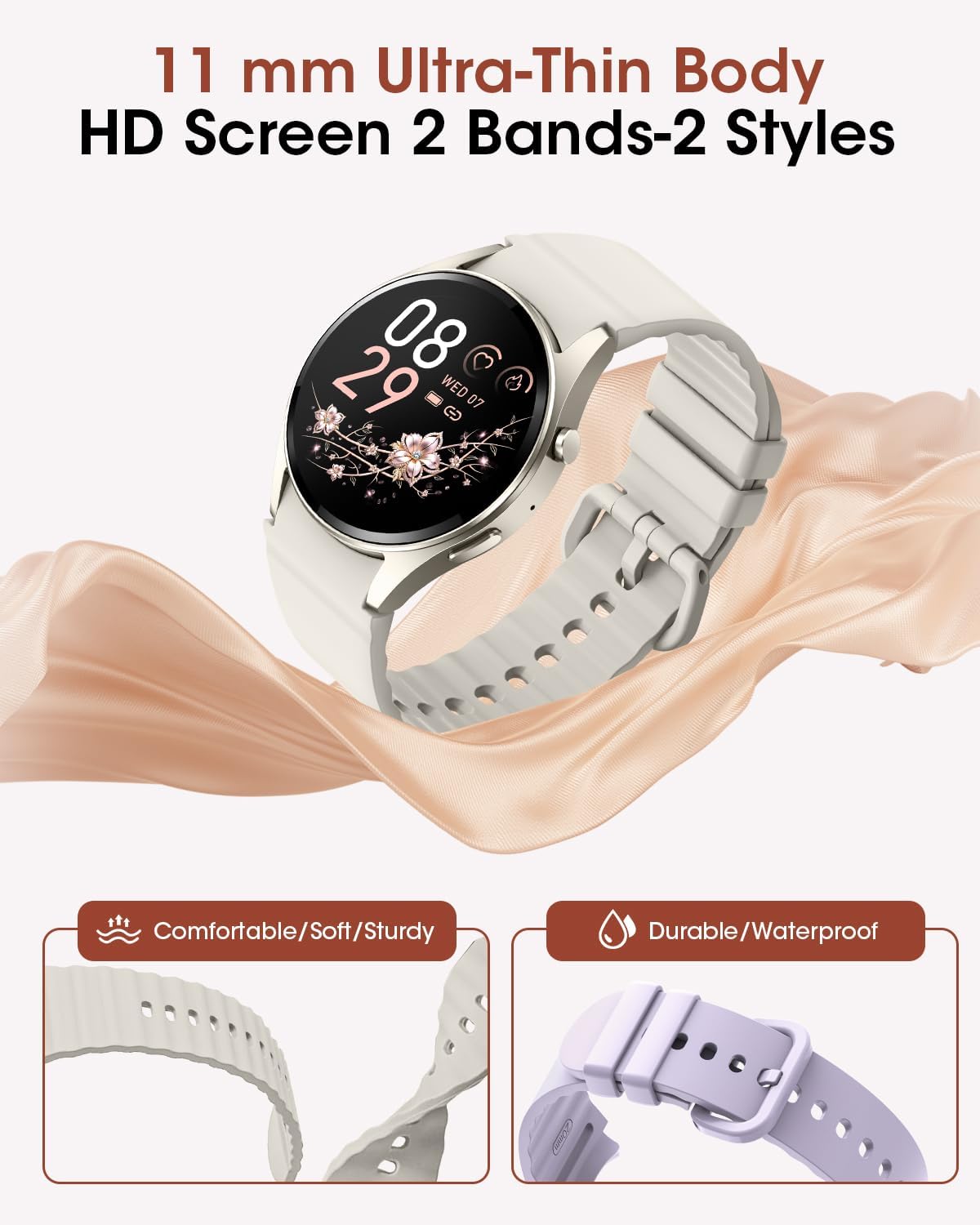 Smart Watches for Women/Men (Make/Answer Calls), Fitness Smart Watch with Heart Rate/SpO2/Sleep Monitor, Pedometer Tracker, 120+ Sport Modes Fitness Tracker Watch, Smartwatch for Android and iPhone