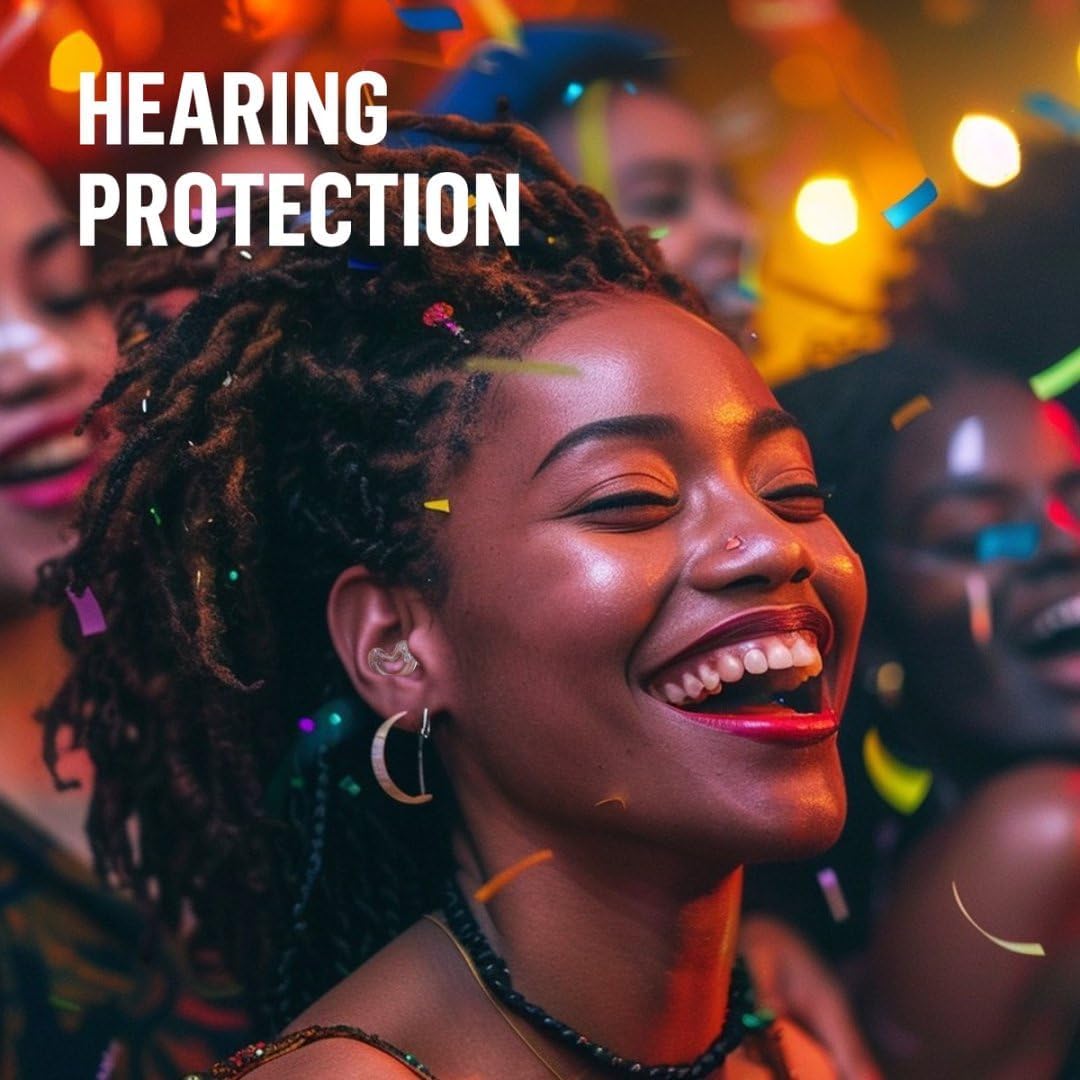 Concert Ear Plugs – Soft, Reusable Hearing Protection with Comfortable Fit, Ear Plugs for Concerts, Noise Reduction for Live Music, Festivals, Raves (XS/S/M/L/Double-Lay Tips, 19dB)
