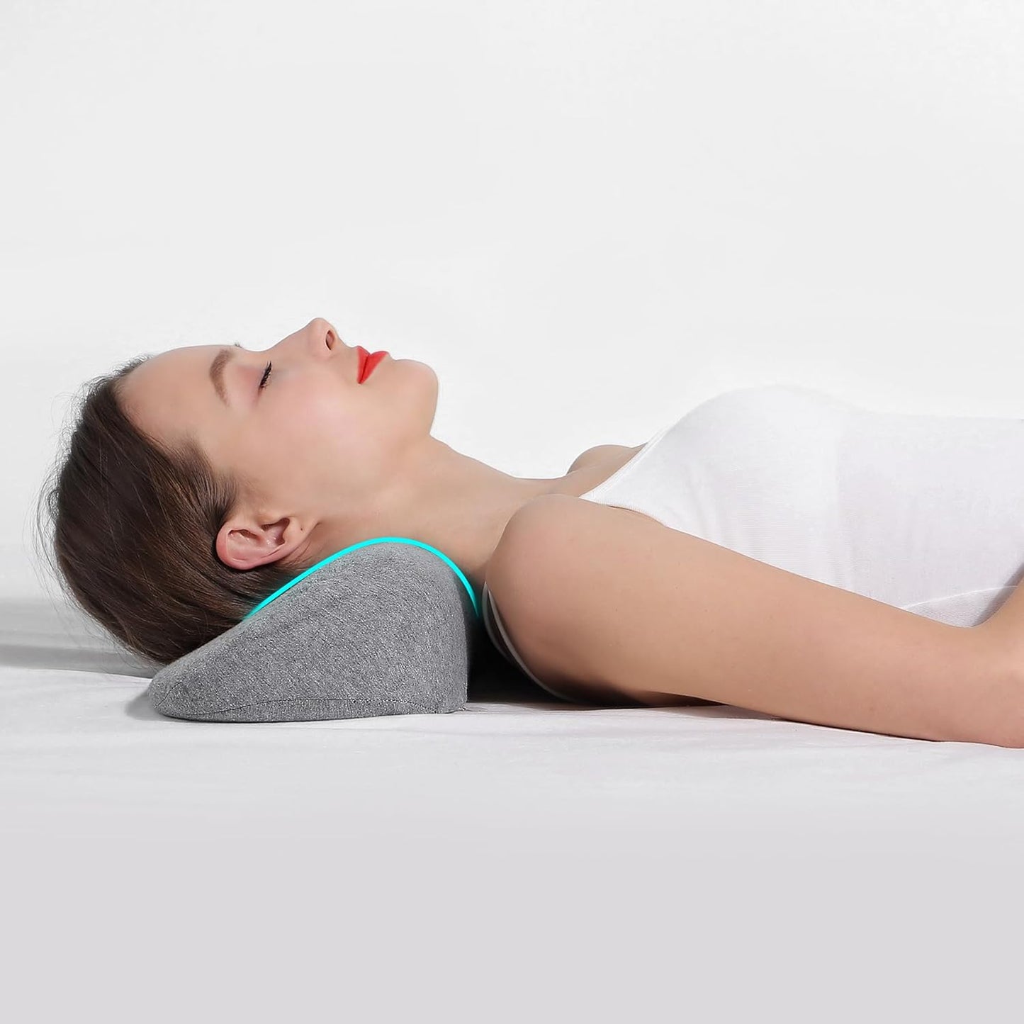 Cervical Neck Pillows for Pain Relief Sleeping, Memory Foam Neck Bolster Support Pillow and Shoulder Relaxer for Stiff Pain Relief, Neck Support Pillow Bed Neck Roll Pillow(Dark Gray)