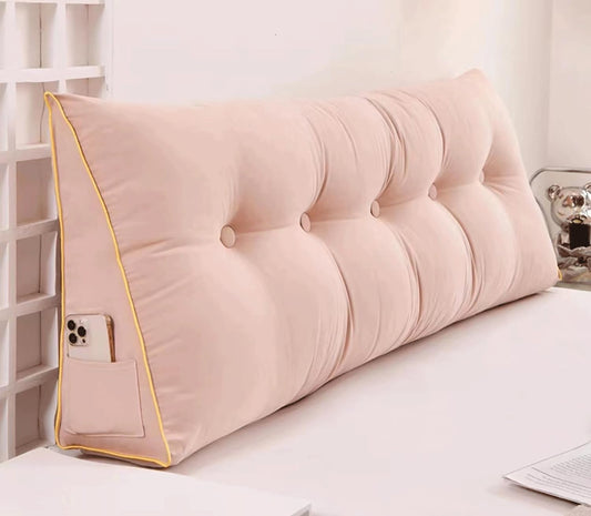 Wedge Pillow Headboard Twin Bolster Triangular Headboard Pillow Positioning Support Reading Backrest Wedge Pillow for Day Bunk Bed with Removable Cover(Size:150x45x18cm,Color:A)