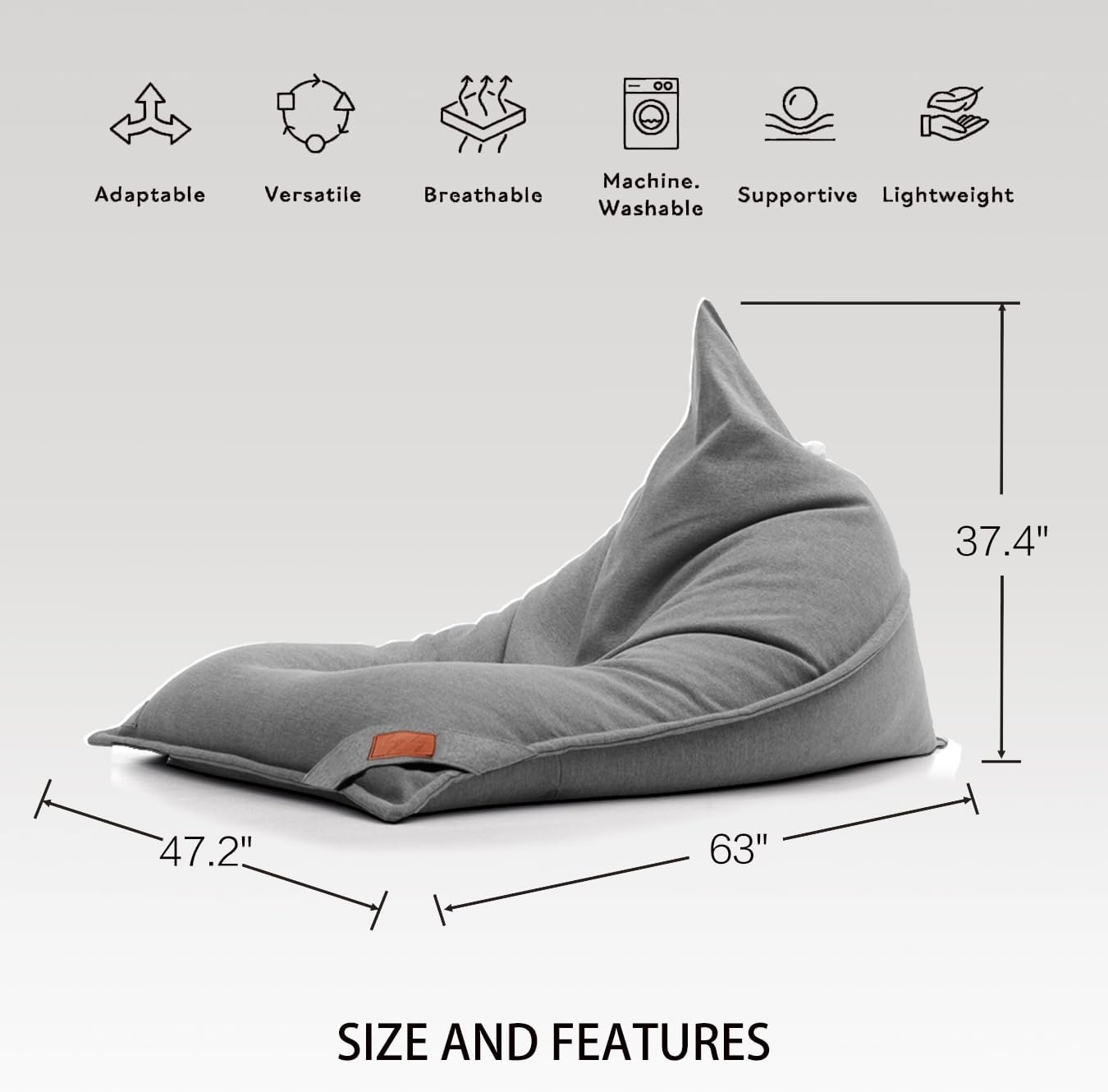 Luxembourg Bean Bag Chair Cover (No Filler) for Reading | Living Room, Bedroom | Adults | Storage Solution, Lazy Sofa