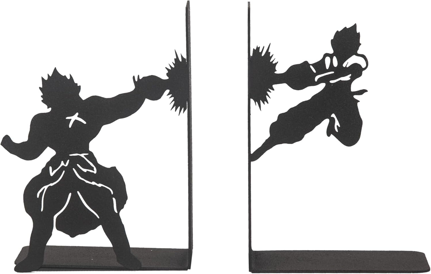Anime Battle Scene Metal Bookends, Superhero Heroes Book Ends for Kids, MangaThemed Book Holders, Dragon Fighters Anime Heros Bookends Gift for Kids, Animation Heroes Book Stand