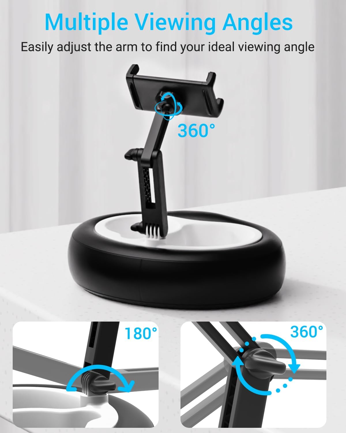 Tablet Leather Pillow Stand,【Stain-Resistant】 Tablet Holder with 2 Snack Bowl, Adjustable Pillow Stand for Lap/Bed/Couch/Desk, Fits 4-13" Kindle, iPad Pro Air Mini, Phone, Galaxy Z Fold